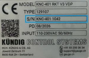 Typeplate to KNC-401 Rotomat KT 3G